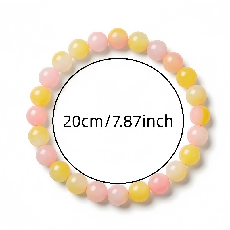 Natural Pink-Yellow Salt Spring Agate Bracelet
